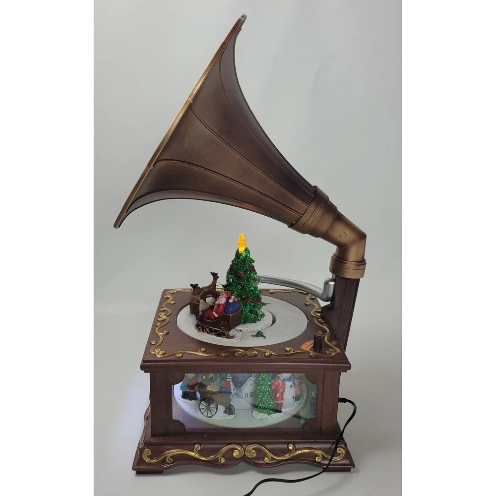 Holiday Living Sierra's Gramophone Musical Animated Christmas Decor 1034111 LED